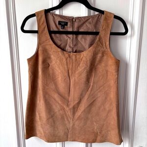 Talbots Women’s Sleeveless Camel coloured Suede Lined Invisible Zip Tank SP